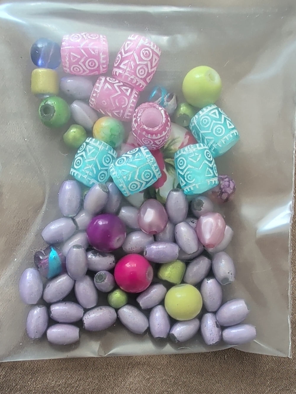 Multi-Color Craft Bead Mix - Pink, Teal, Purple, Lime